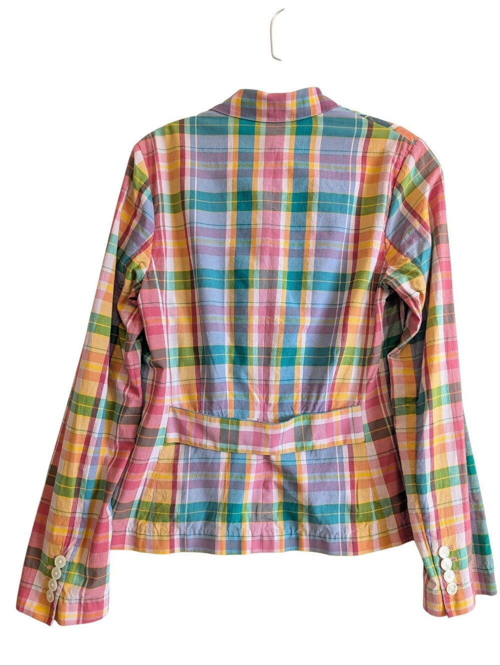 Ralph Lauren Sport Women's Plaid Blazer Pastel Size 8 90's Preppy - Picture 2 of 8